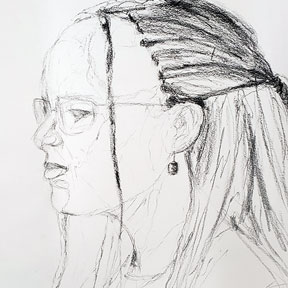 photo of teenage girl charcoal drawing