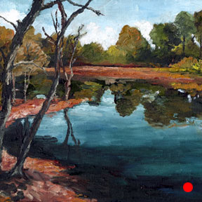 photo of Arboretum pond oil painting