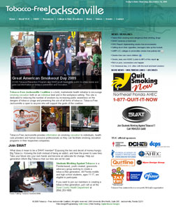 screenshot of Tobacco-Free Jacksonville website