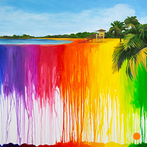 photo of lagoon paint drip painting