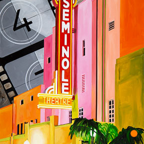 photo of art deco movie theater landscape painting